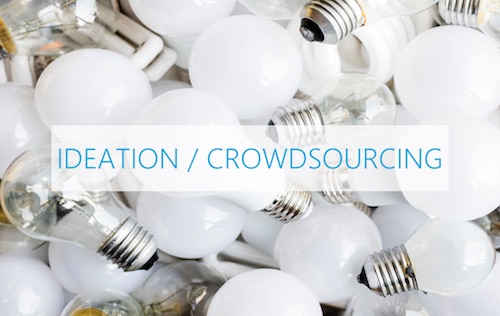Ideation / crowdsourcing, collect ideas through multiple channels
